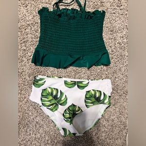 Girl's Bikini Set Crop Flounce Two Piece Swimsuits Kids Haler Bathing Suits NWOT